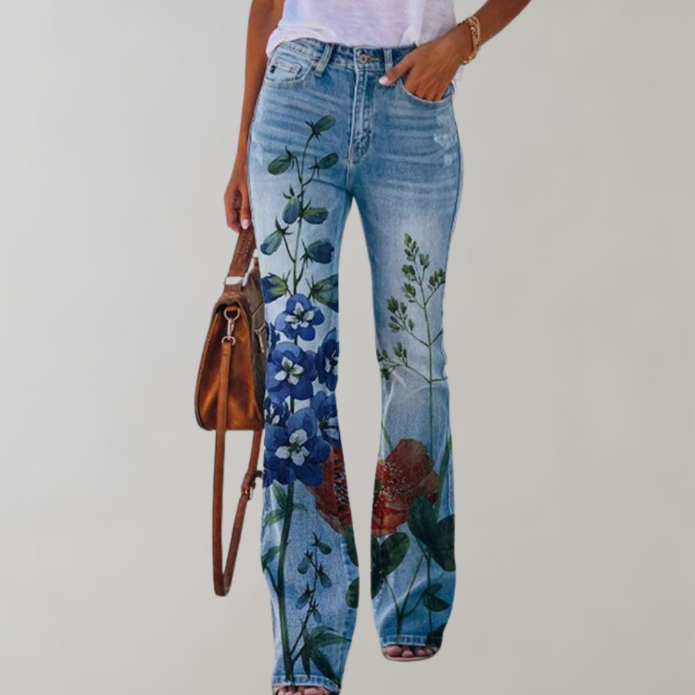 Sam - Flare Broek met Bloemen