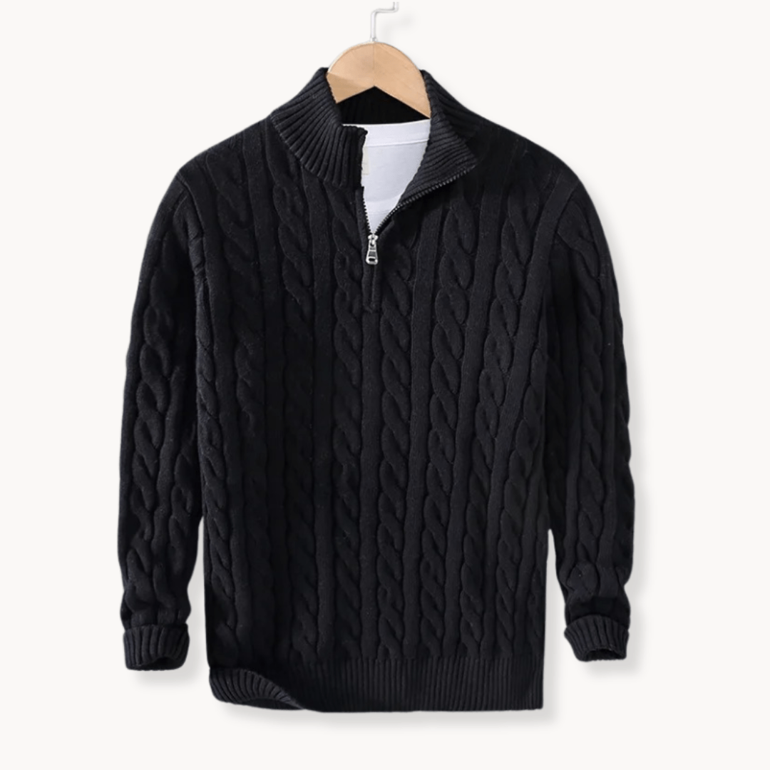 Carlton - Kabeltrui met Half-Zip voor Heren